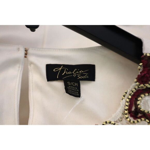 Thalia Sodi 12208 Women's Sz Small Iced Ivory Embroidered Lace Sleeveless Top - Picture 4 of 9